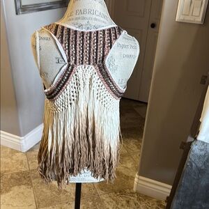 Bohemian Fringe Knit Vest